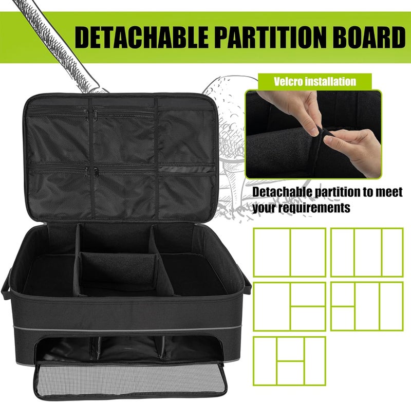 WELIDAY 2 Layer Golf Trunk Organizer, Golf Car Locker with Separate Ventilated Compartment, Golf Trunk Storage for Balls, Tees, Clothes, Gloves, Accessories - Image 3